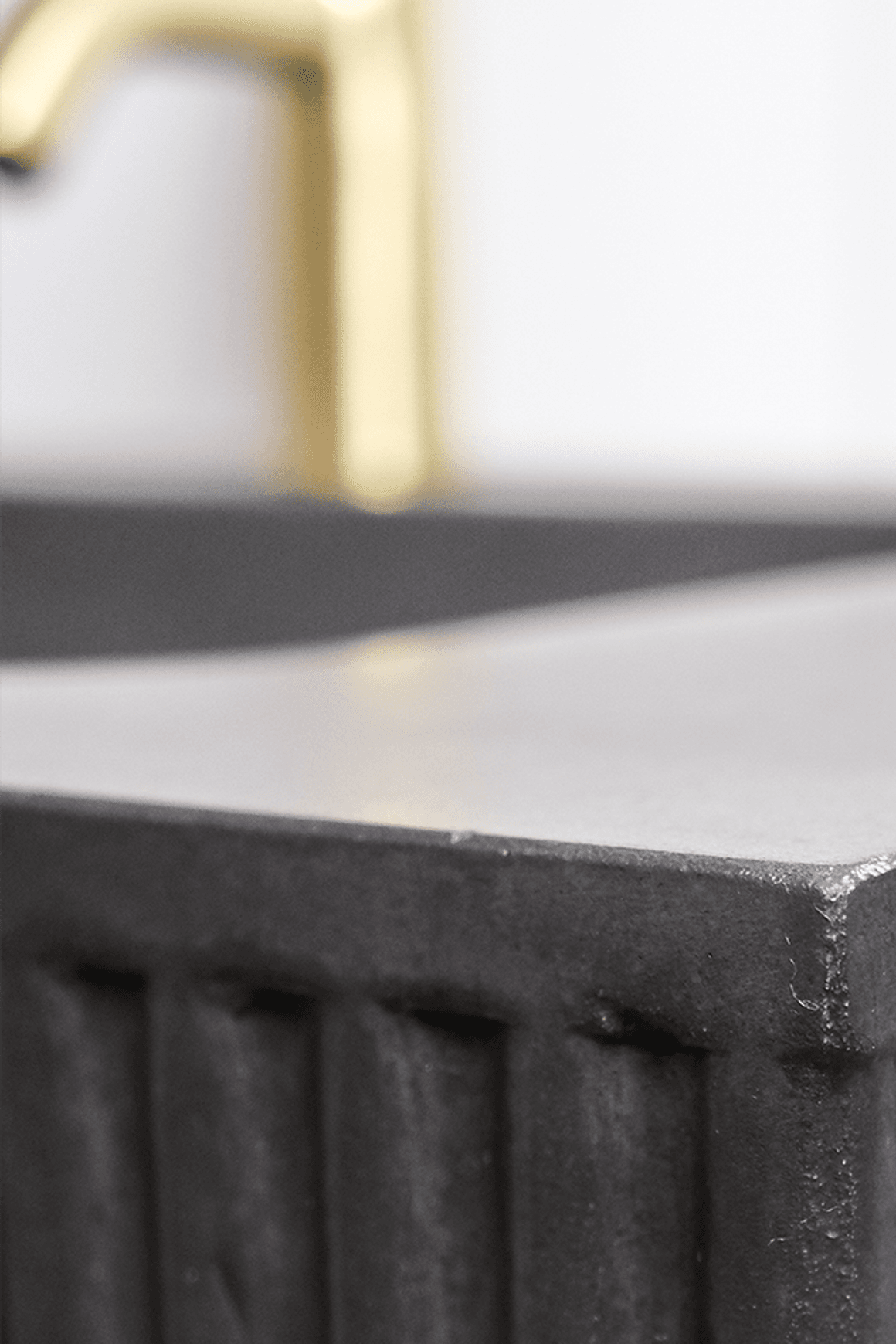 BARE Concrete Fluted Wall Basin 755mm