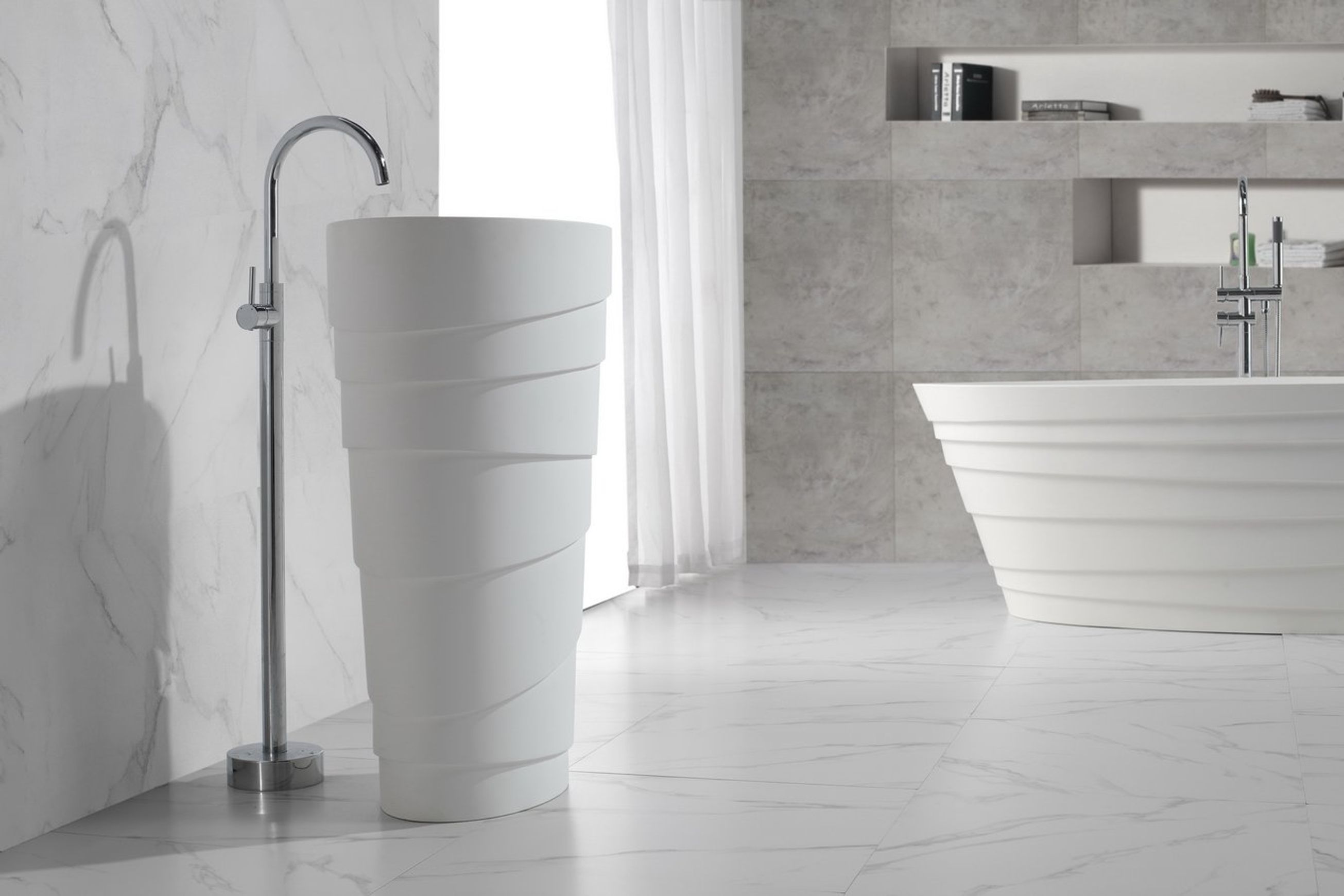 B1398 Organic Shaped Hugi Basin 890MM