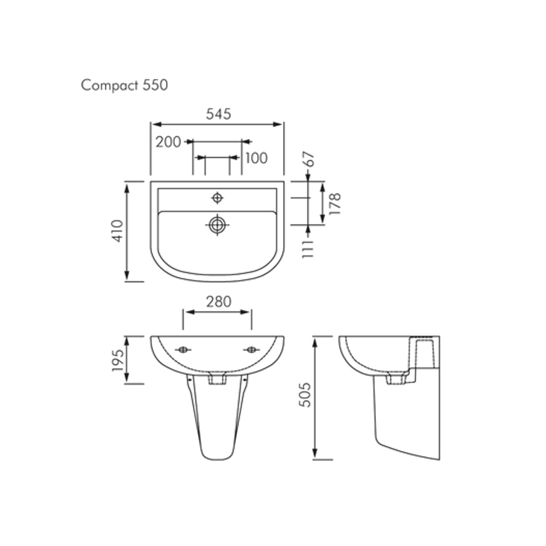 RAK Compact Medical Wall Hung Basin