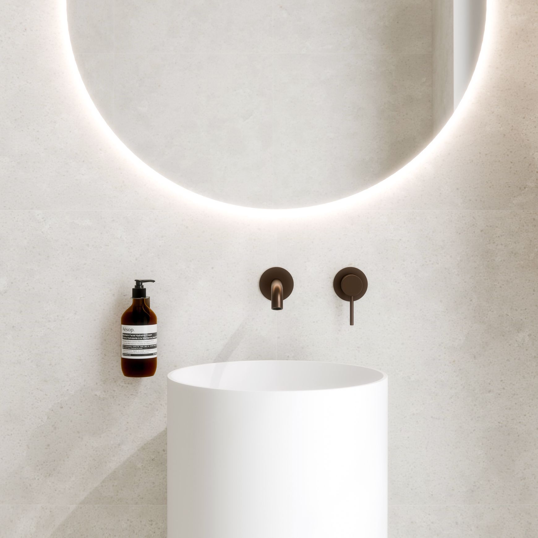 Code Halo Villastone Freestanding Round Basin