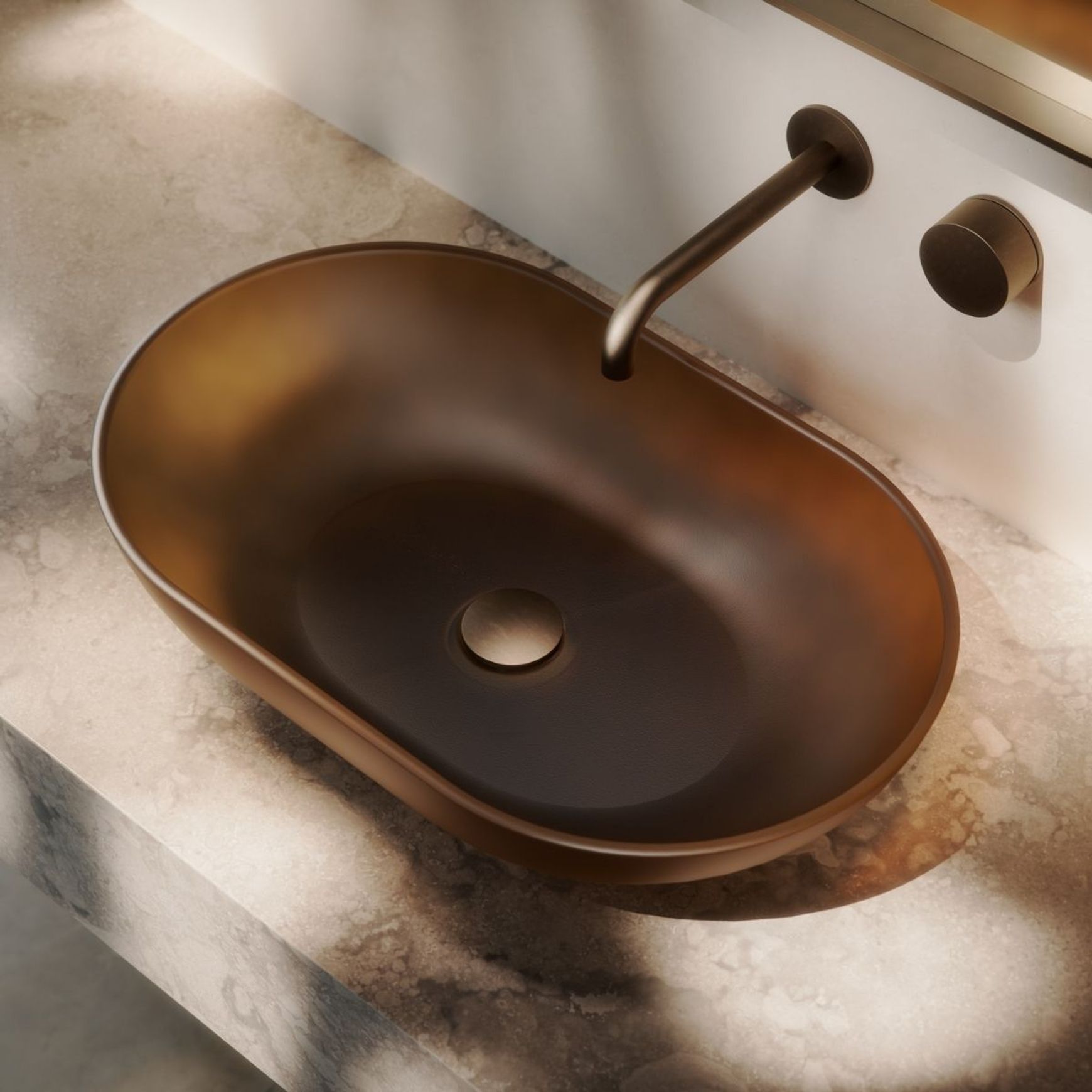 Cortina 570 Oval Vessel Basin Ambra Satin