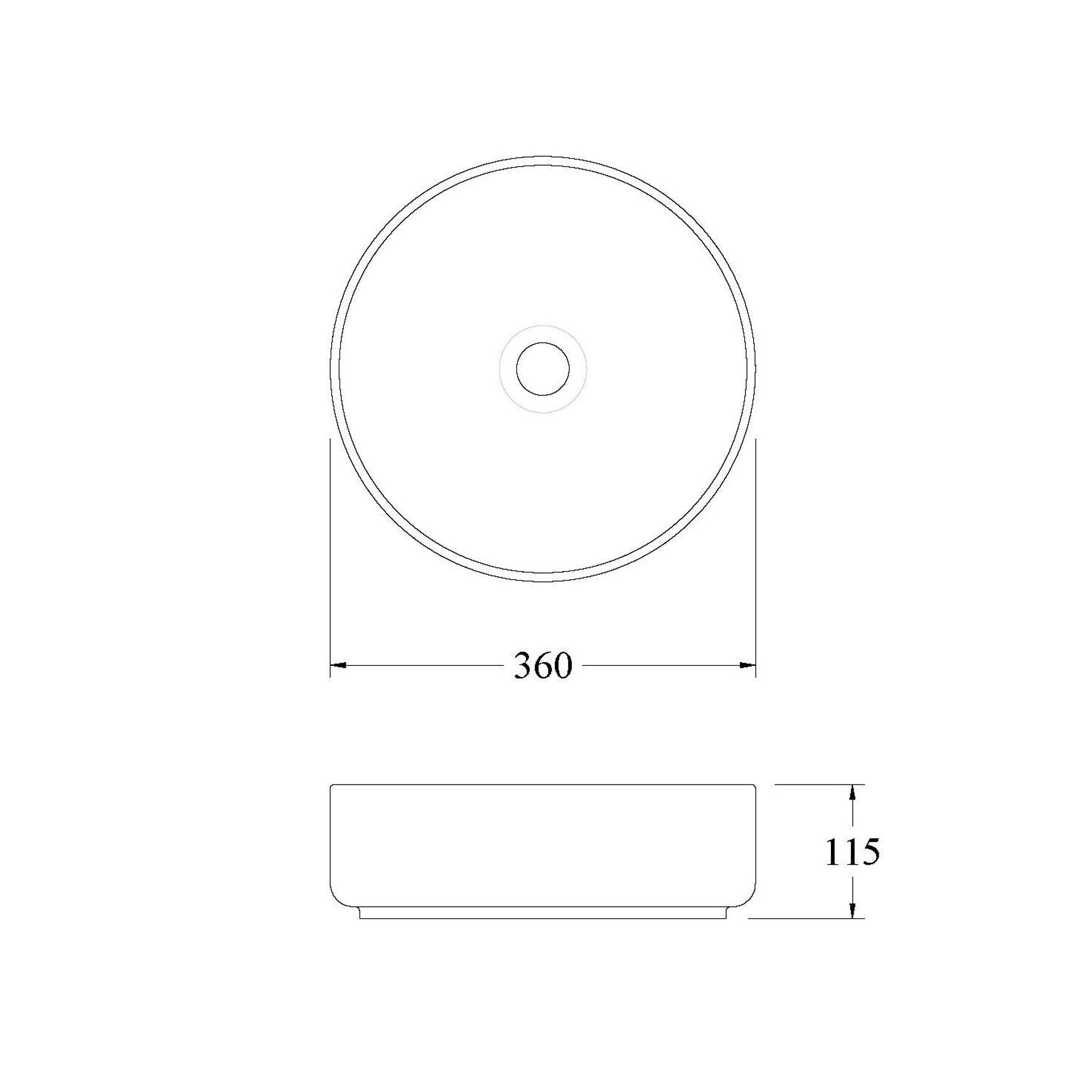 Code Pure Round Ceramic Basin 360Mm - 5 Colours