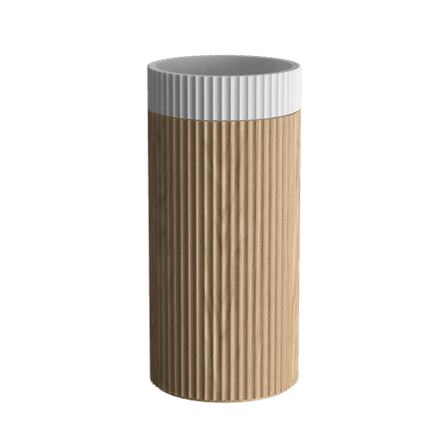 Doric Round Basin With Timber Pedestal