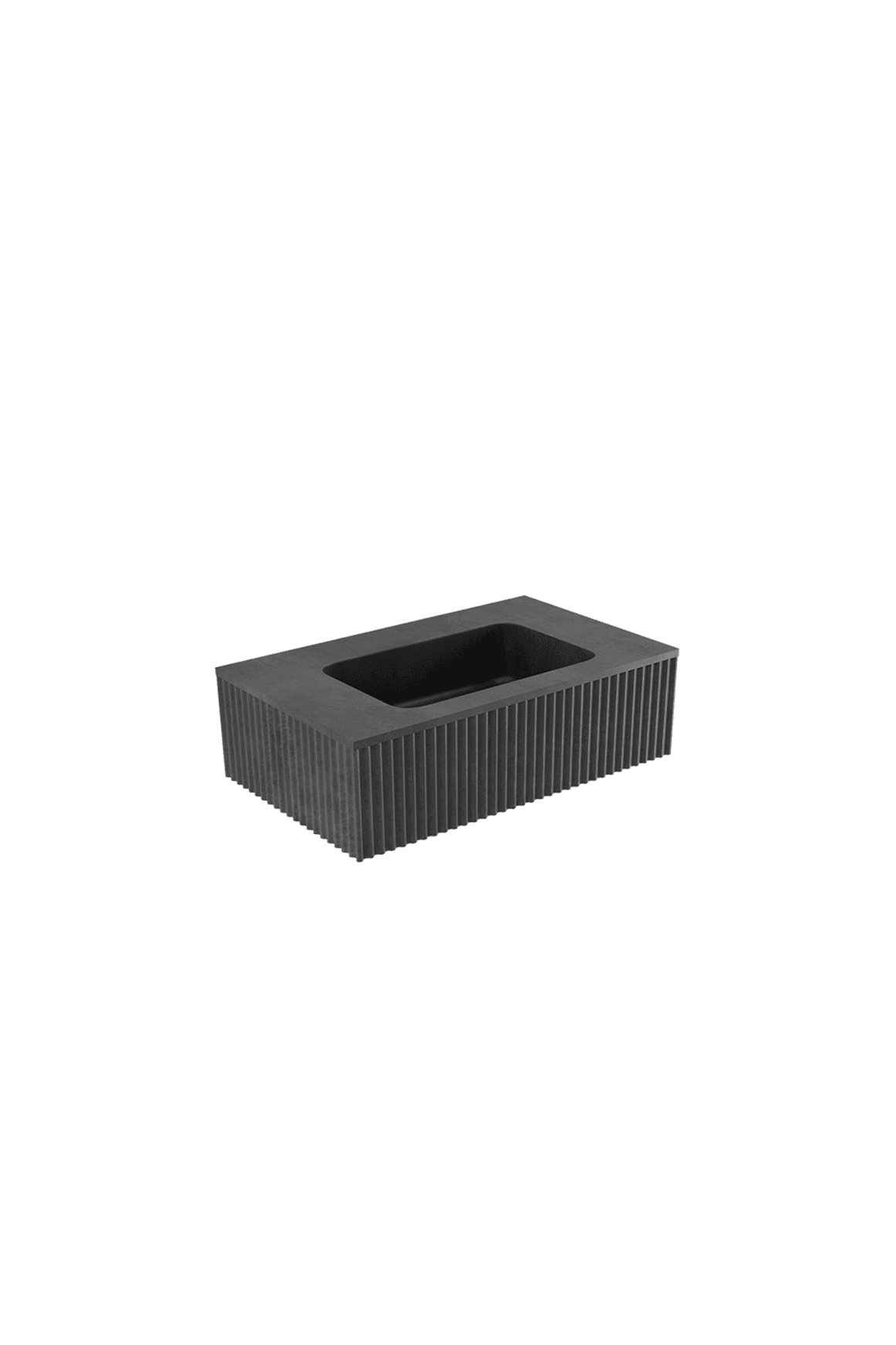 BARE Concrete Fluted Wall Basin 755mm