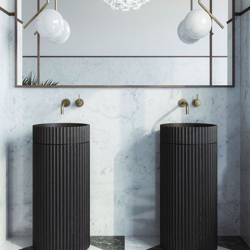 Doric Round Basin With Timber Pedestal