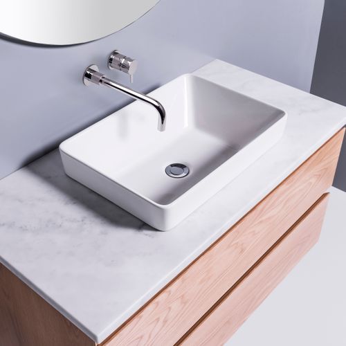 Sleek Rectangle Semi-Recessed Basin