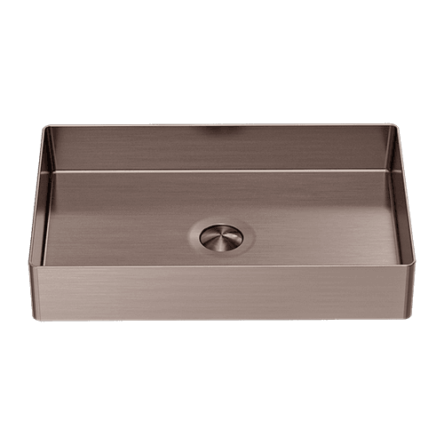 Opal Rectangle Stainless Steel Basin Brushed Bronze