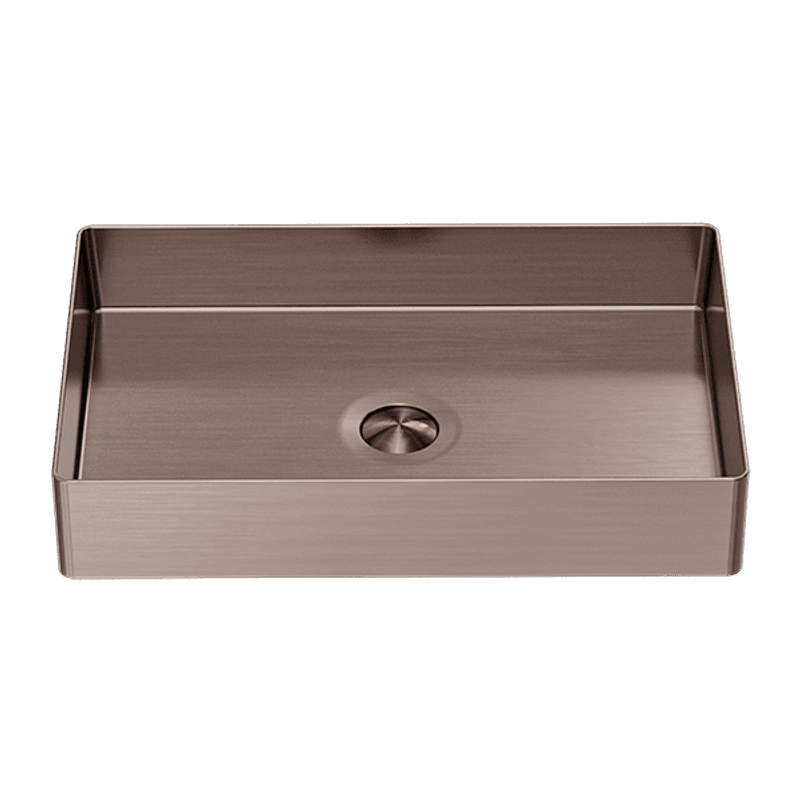 Opal Rectangle Stainless Steel Basin Brushed Bronze