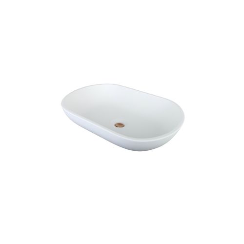 Positano Oval Solid Surface Above Counter Basin Matte White