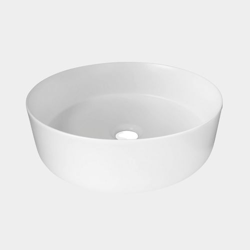 Siera Round Slimline Ceramic Vessel Basin Matte White