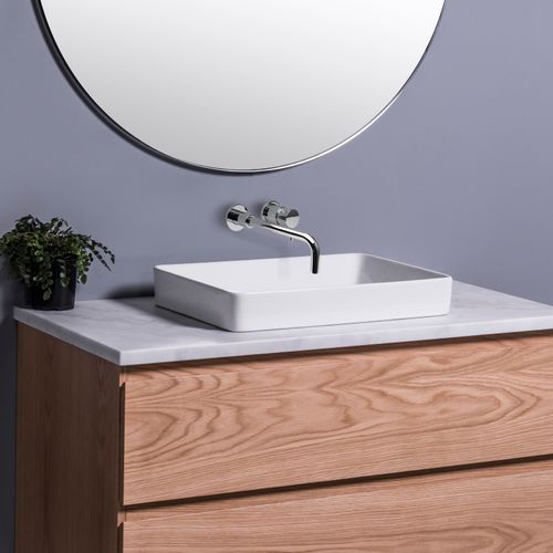 Sleek Rectangle Semi-Recessed Basin