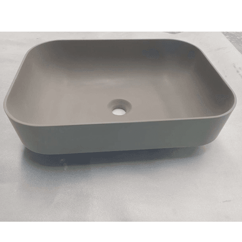 Semi-recessed Rectangle Basin 'Kea' 500mm Solid Surface