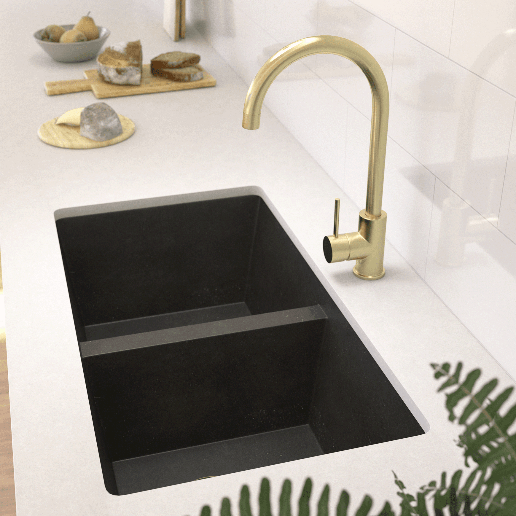 Vera Double Sink | Black Granite