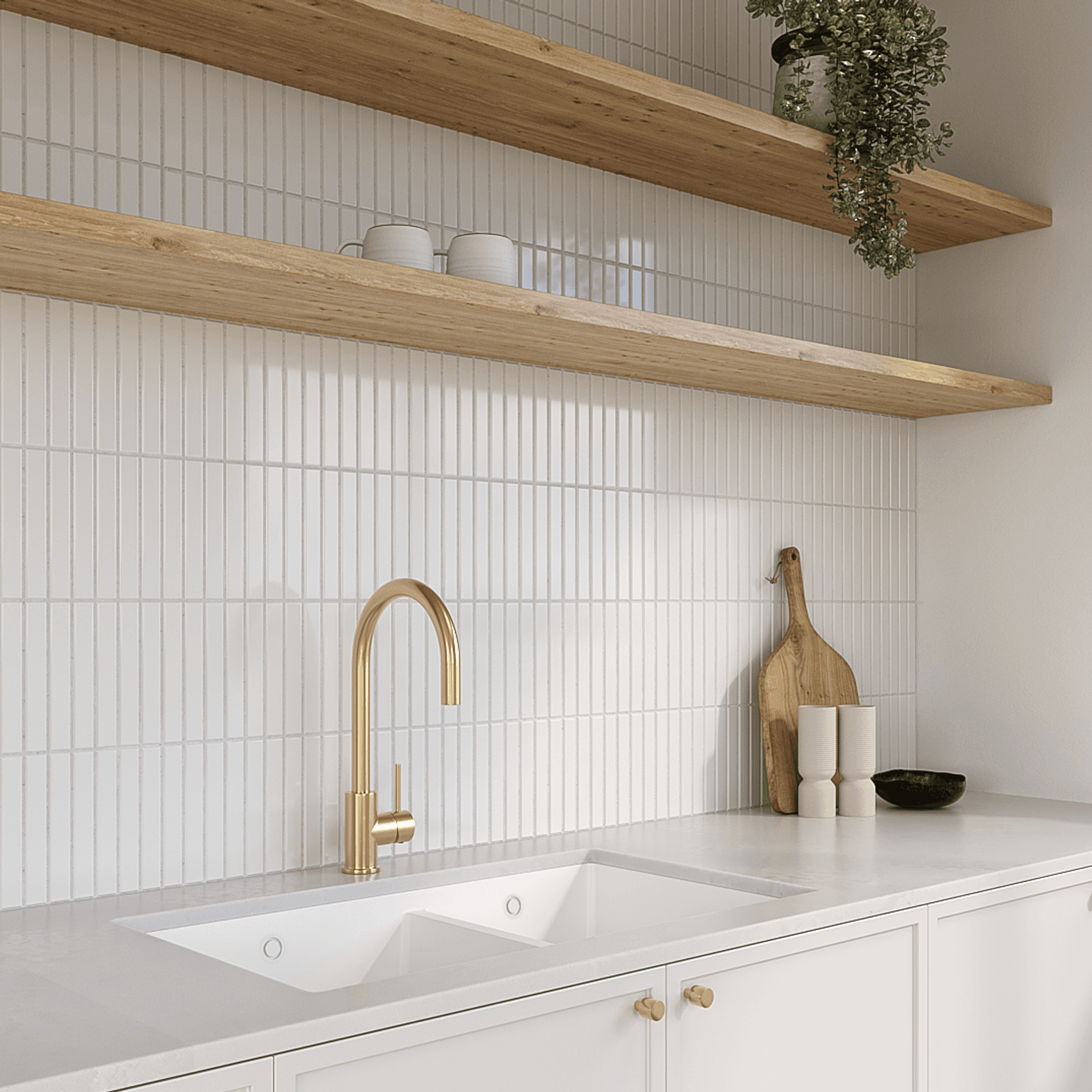 Vienna Double Sink 760mm | White Granite (Overflow)