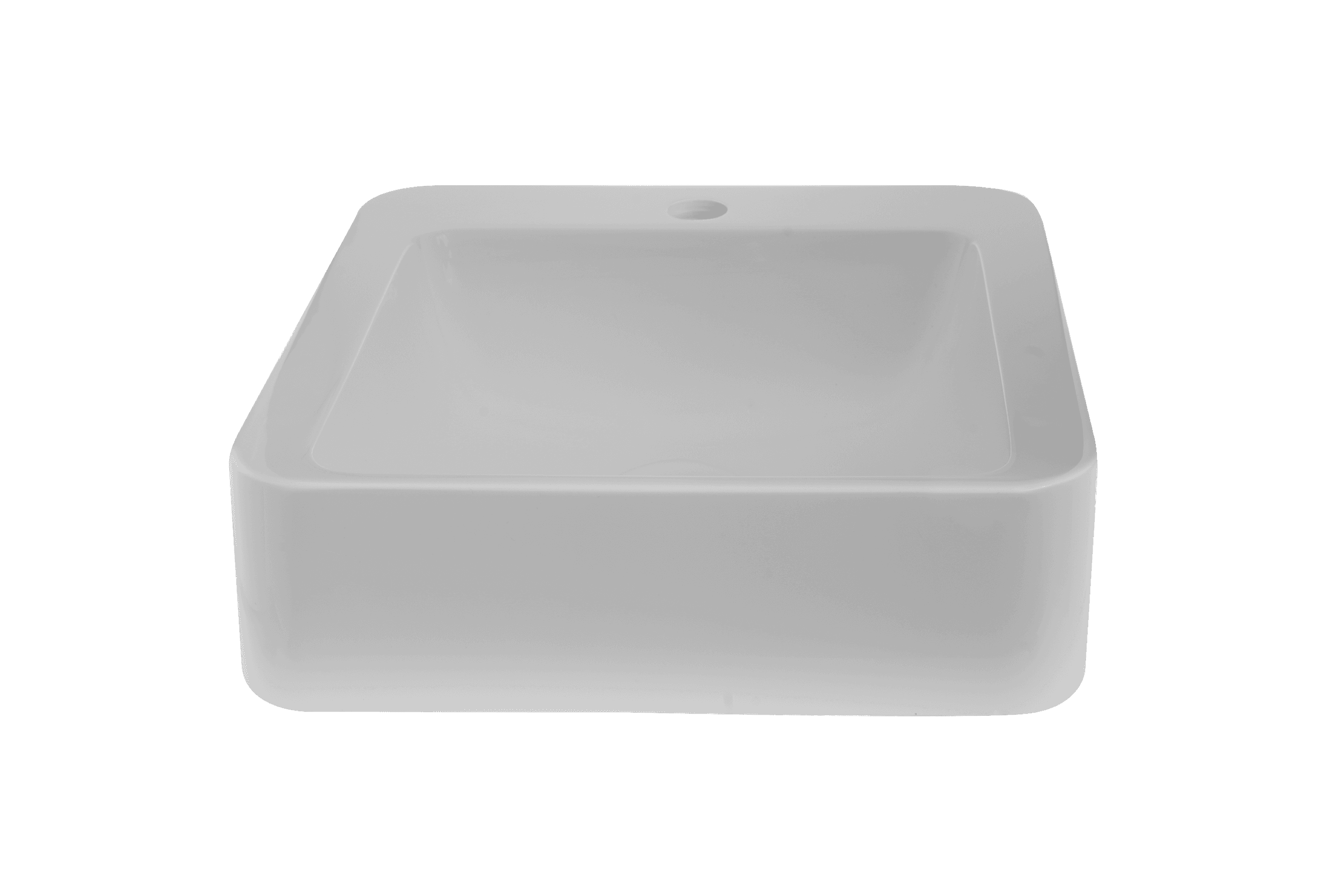 iStone Soft Square Basin 410 x 415 x 105mm Gloss White