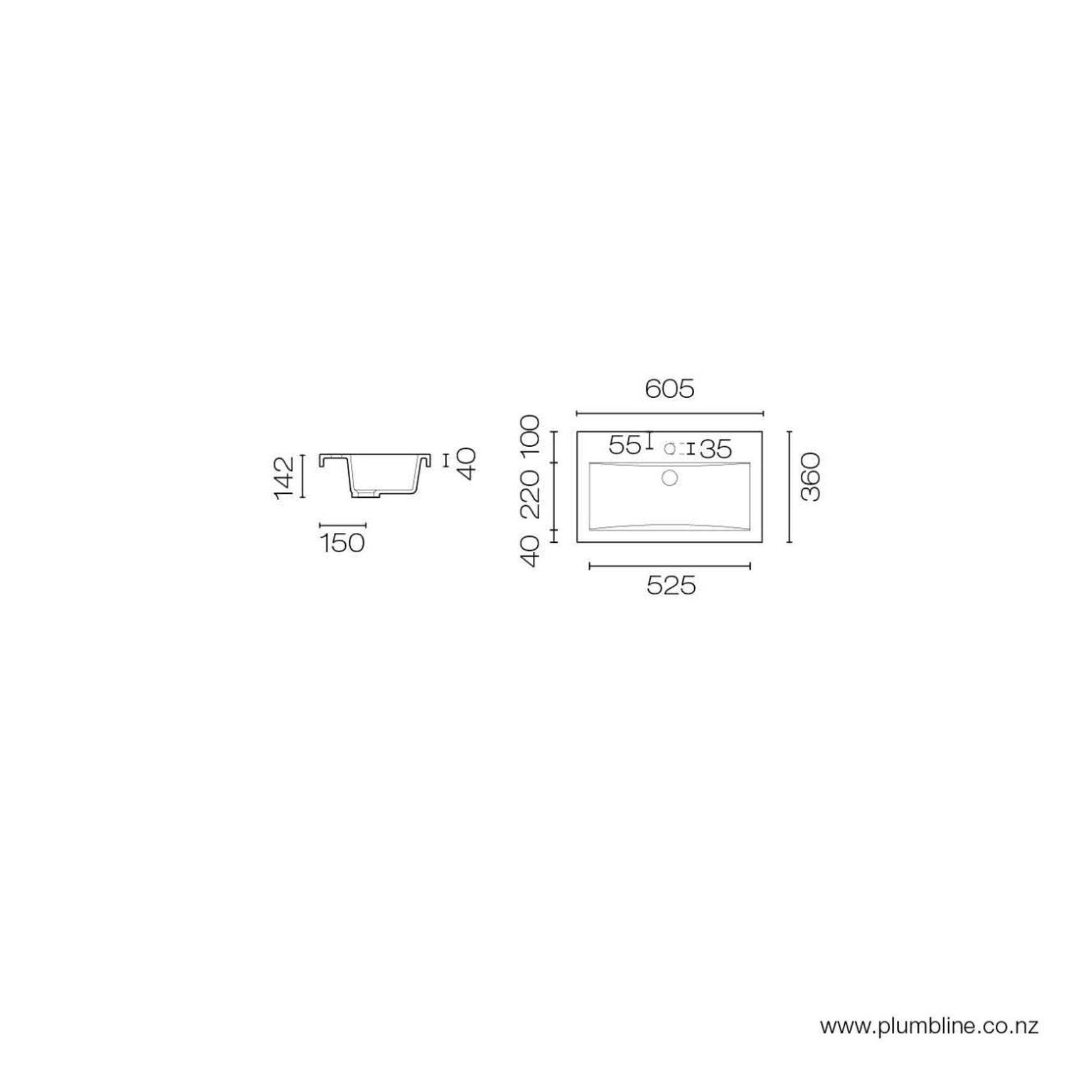 Future Slim 600 Vanity Top