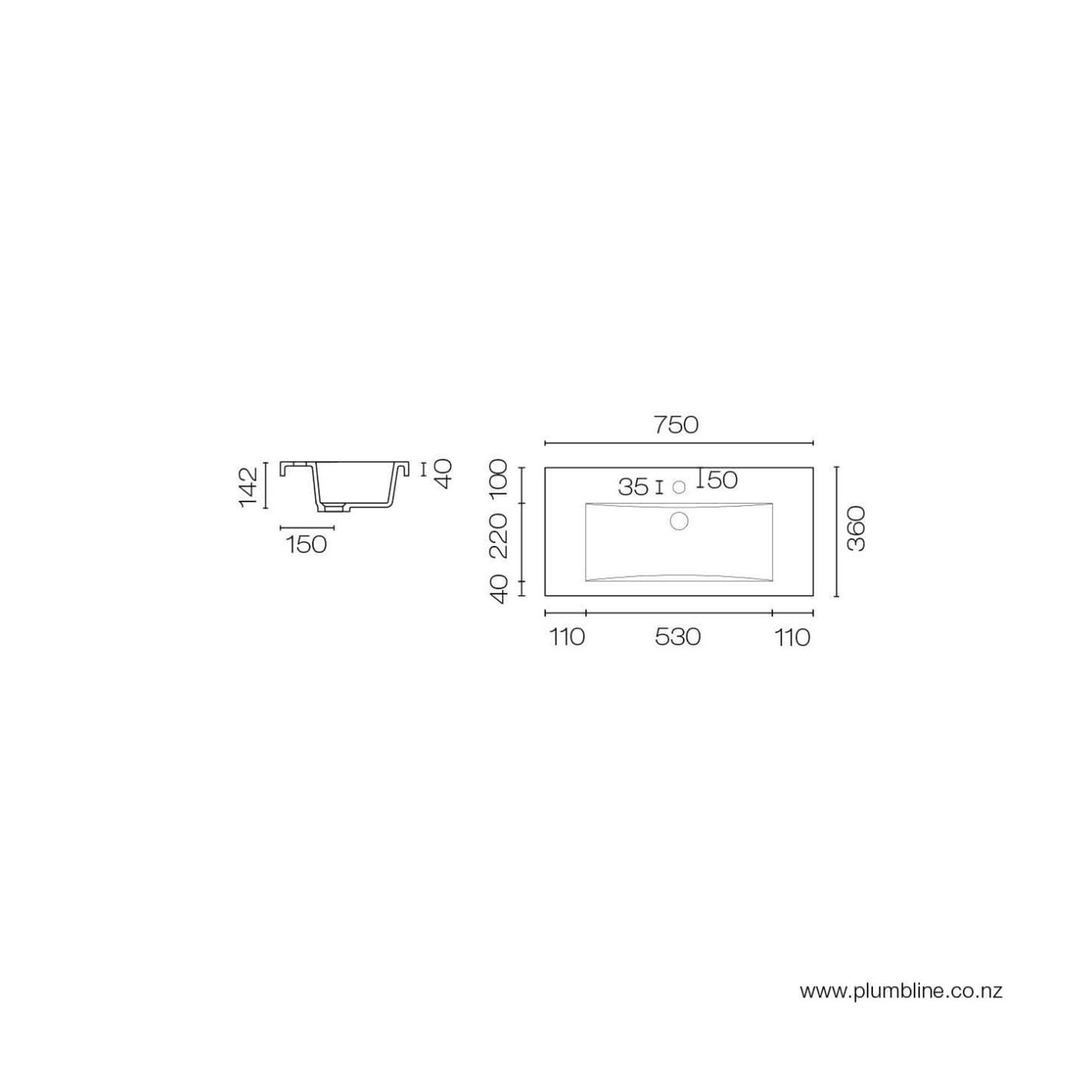Future Slim 750 Vanity Top