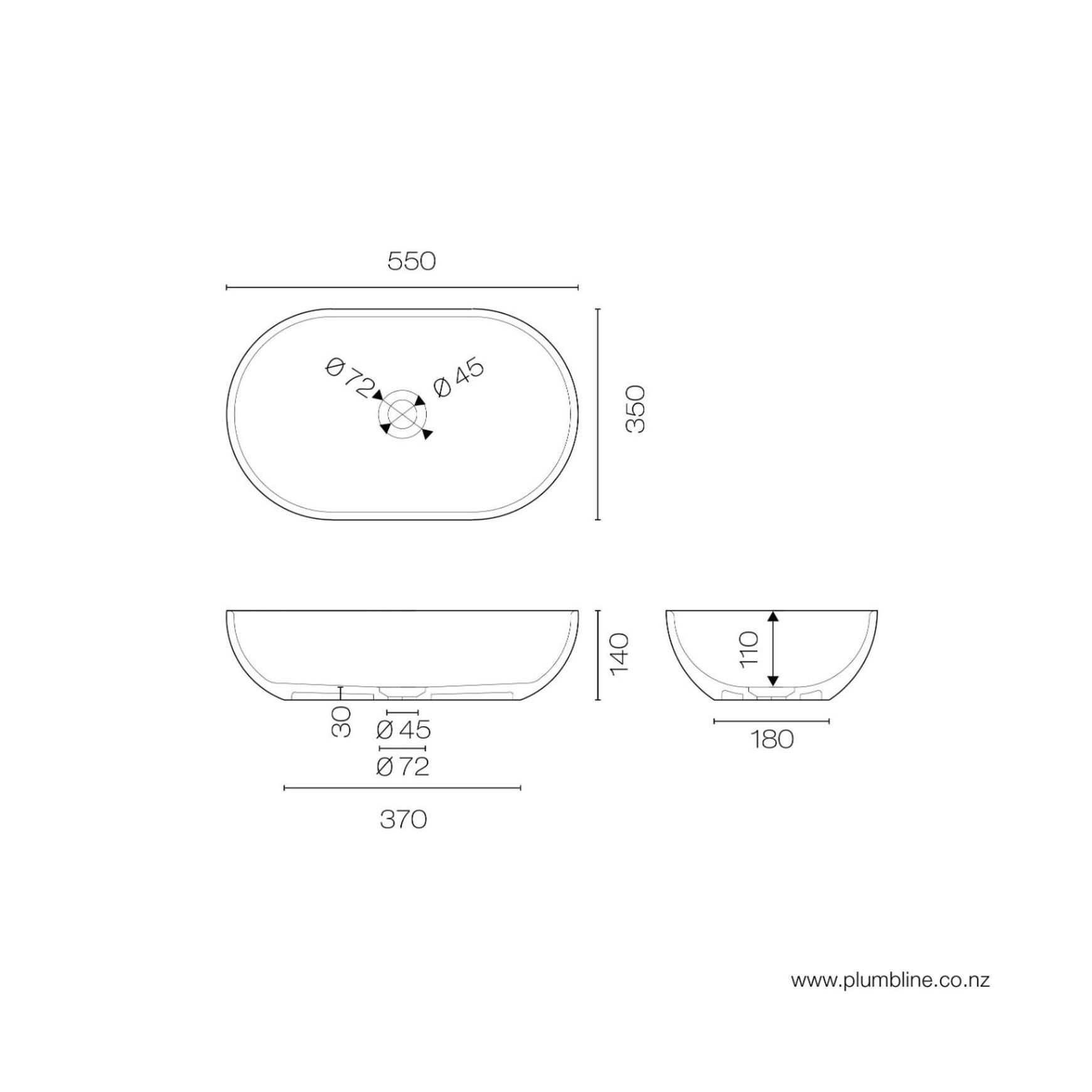 Marmo Oval Vessel Basin