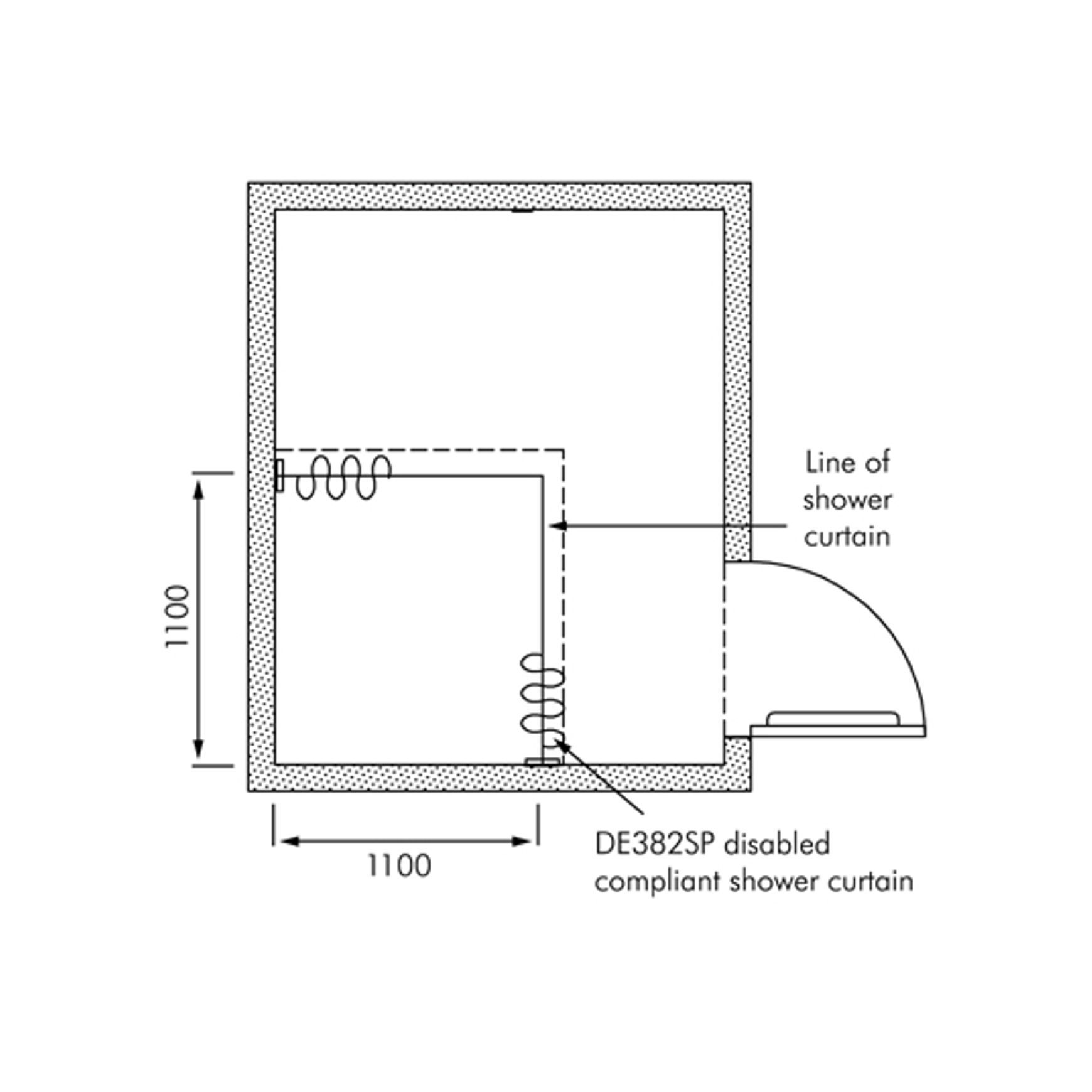 Delabie Accessible Corner Shower Curtain Rail Kit