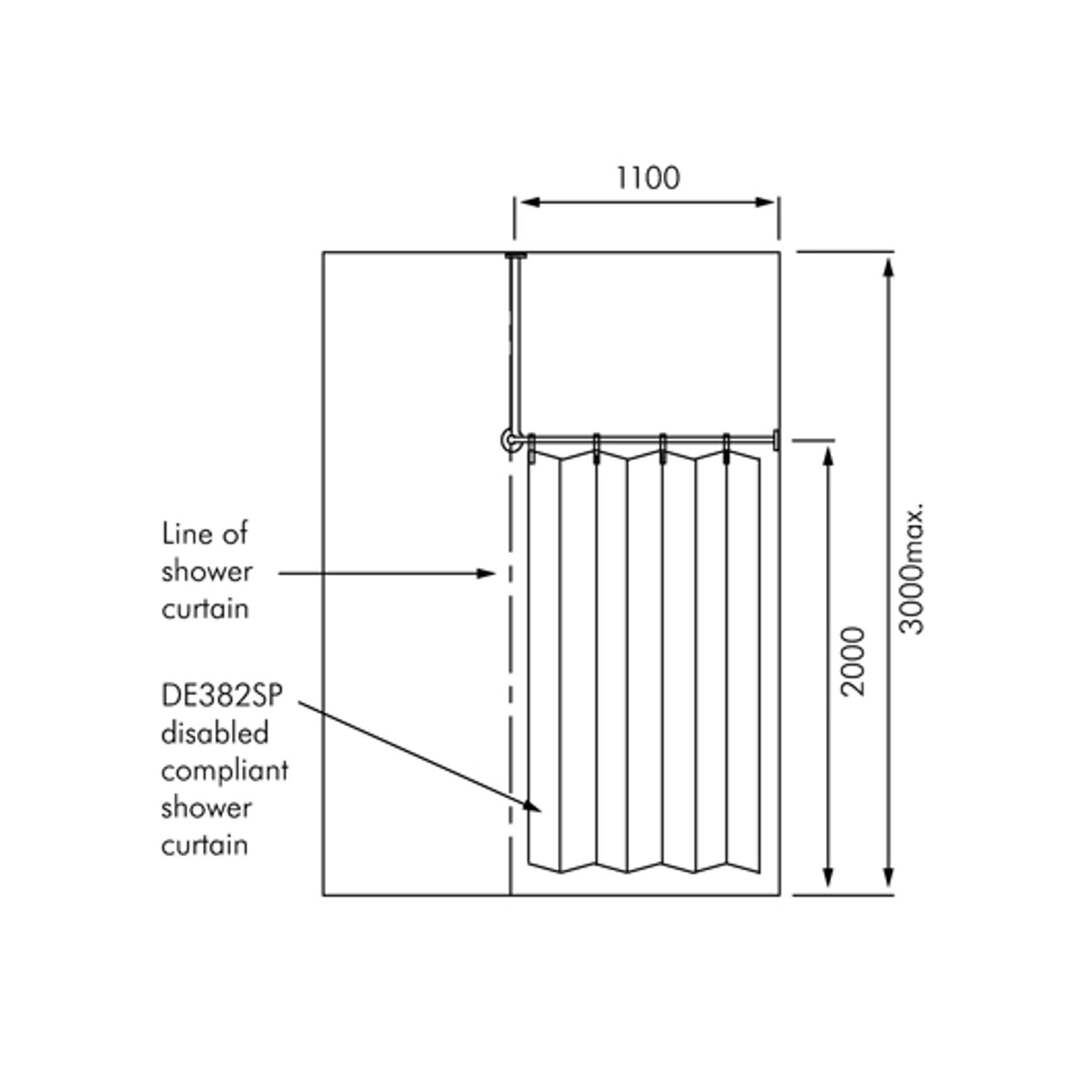 Delabie Accessible Corner Shower Curtain Rail Kit