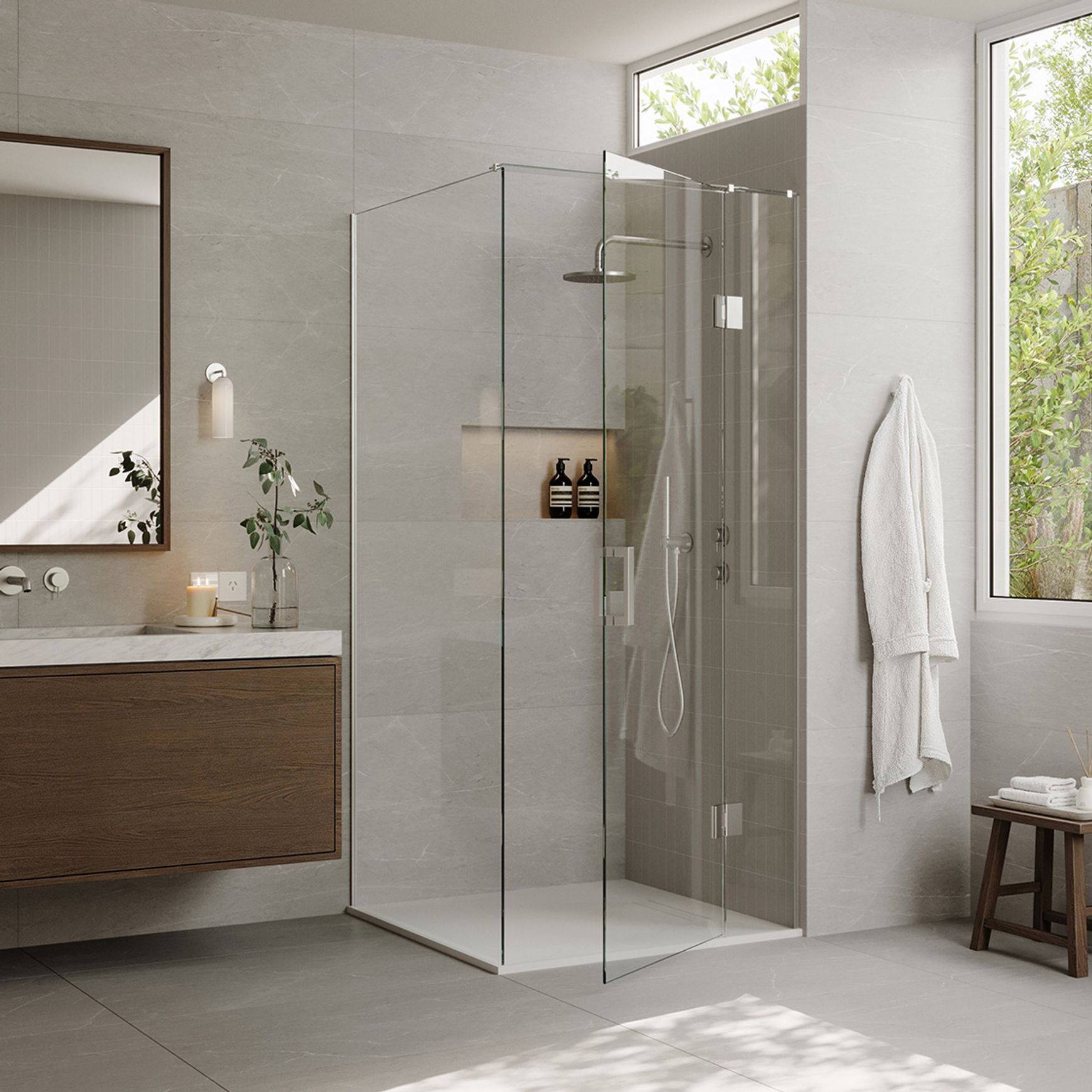 Ebony & Ivory Stone Shower