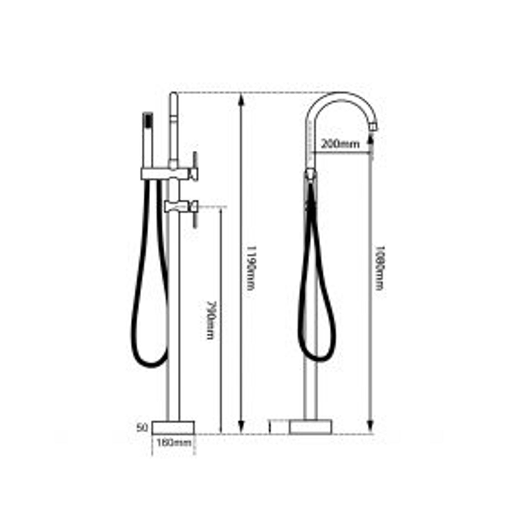Freestanding Bath Mixer Brushed Brass