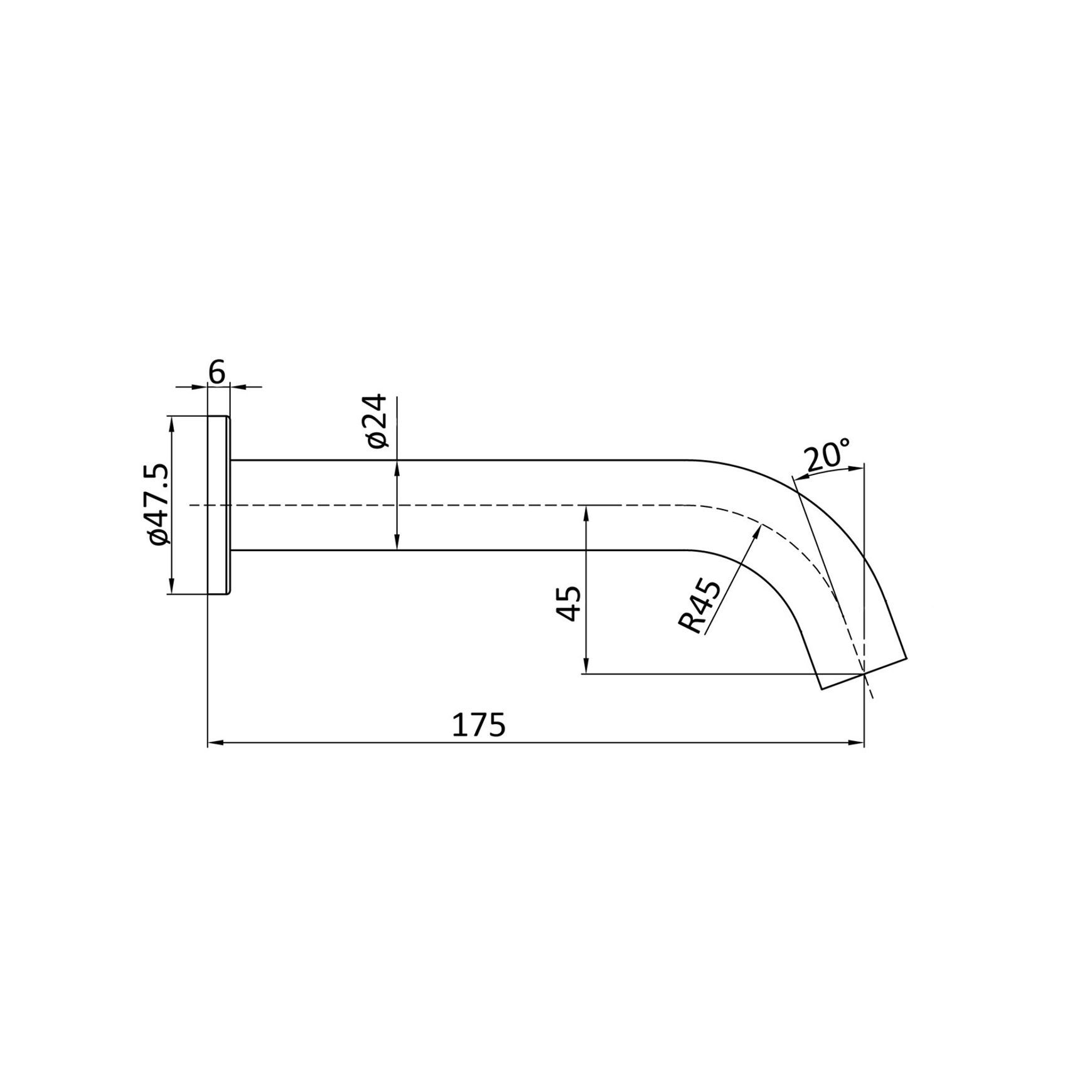 Unika Hali Curved Bath Spout