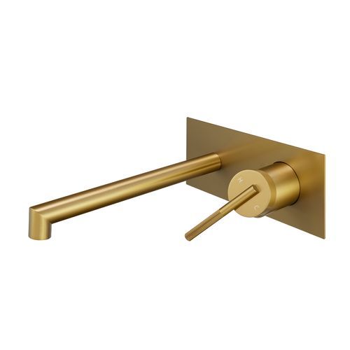 Caddence Wall Mixer with Spout Brushed Brass