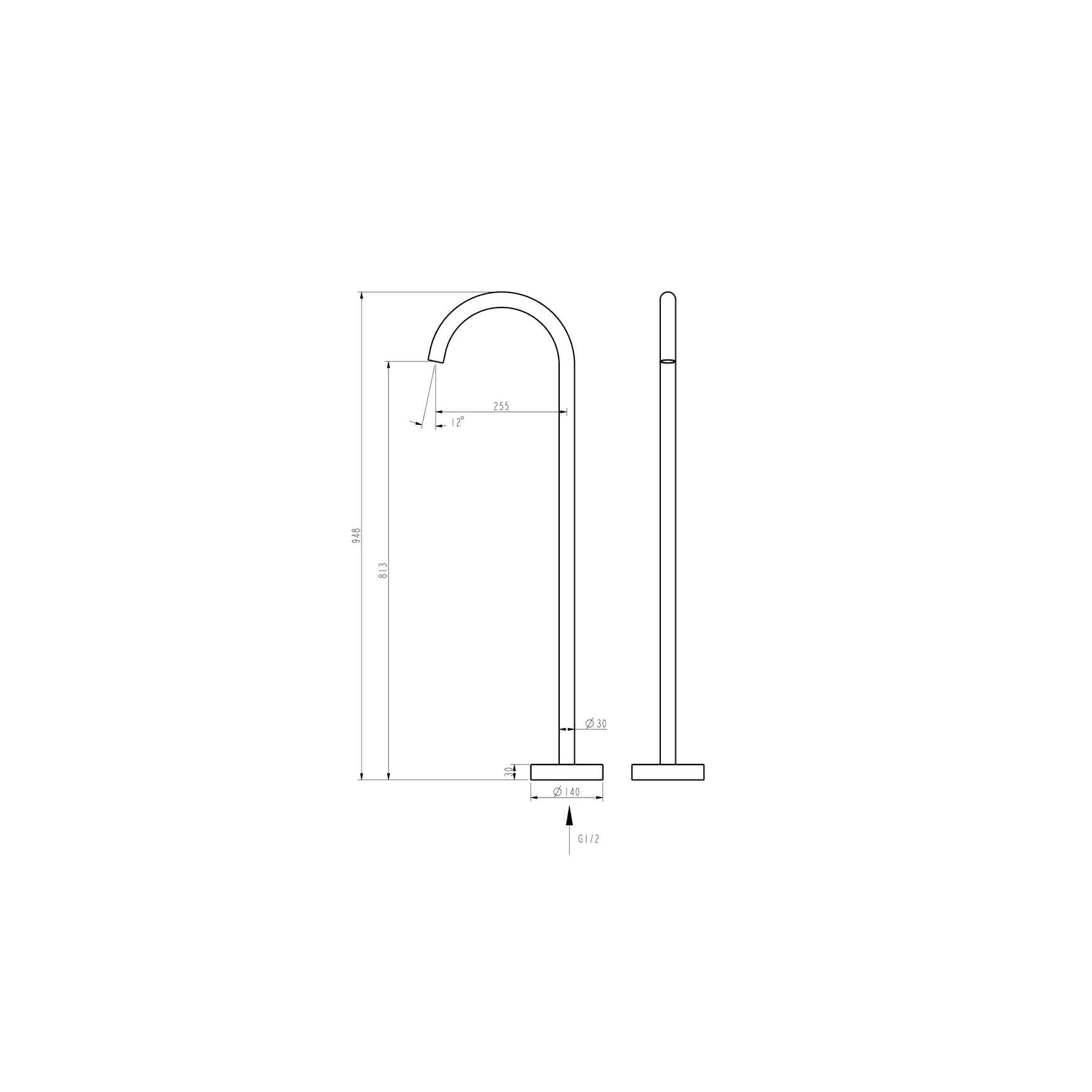 Floor Mounted Bath Filler