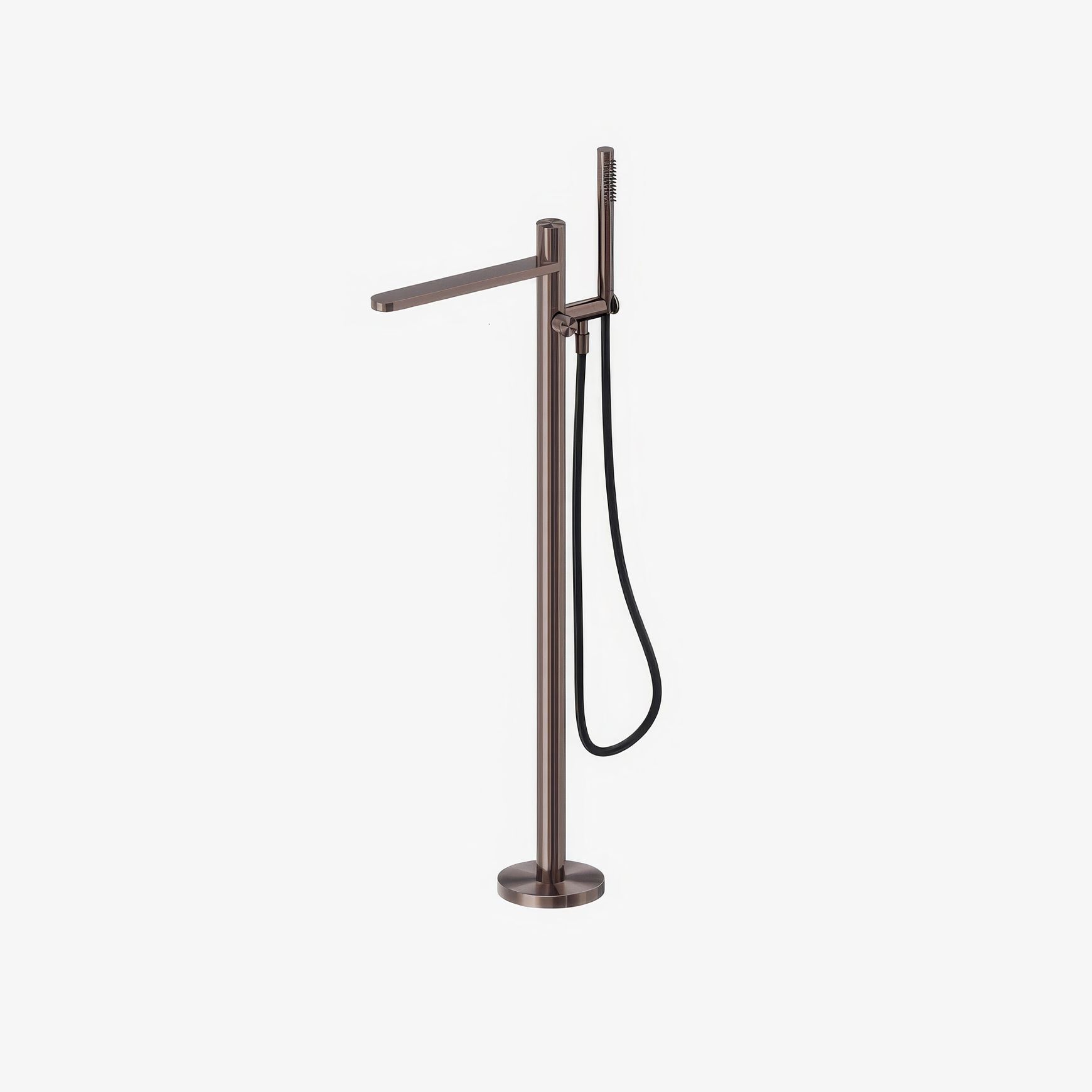 Pure SS316L Progressive Freestanding Bath Mixer With Outdoor Shower Hose Brushed Bronze