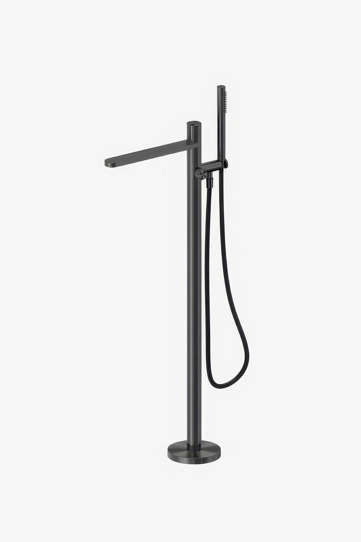 Pure SS316L Progressive Freestanding Bath Mixer With Outdoor Shower Hose Graphite