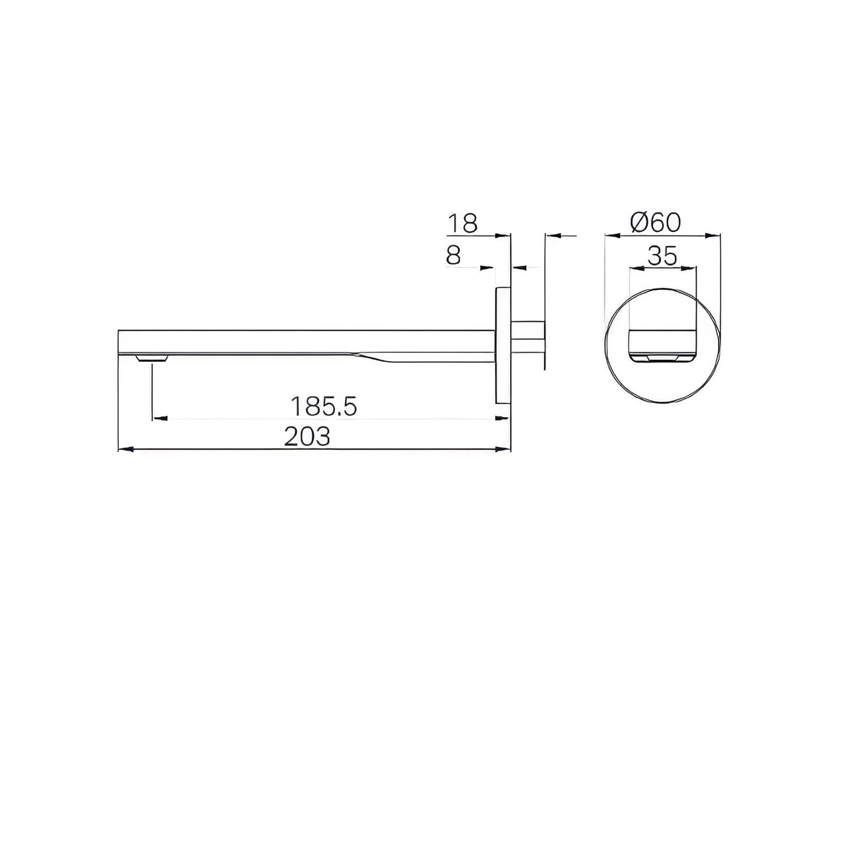 Pure SS316L Round Bath Spout Only Brushed Nickel