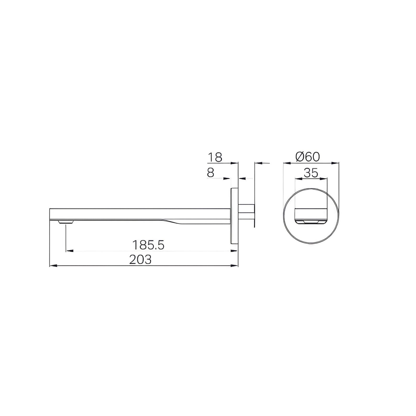 Pure SS316L Round Bath Spout Only Brushed Nickel