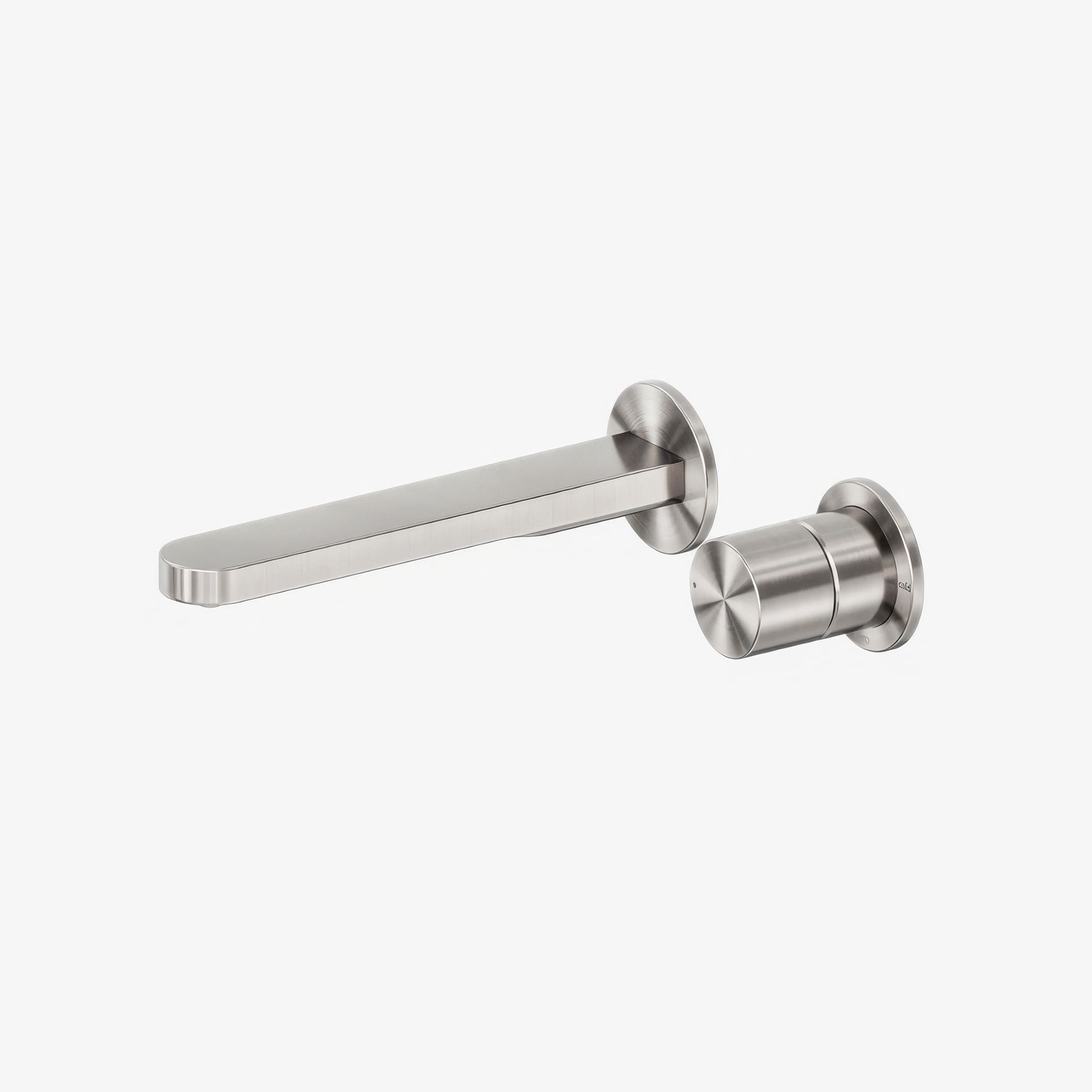 Pure SS316L Progressive Wall Basin/Bath Mixer Separate Back Plate Brushed Nickel