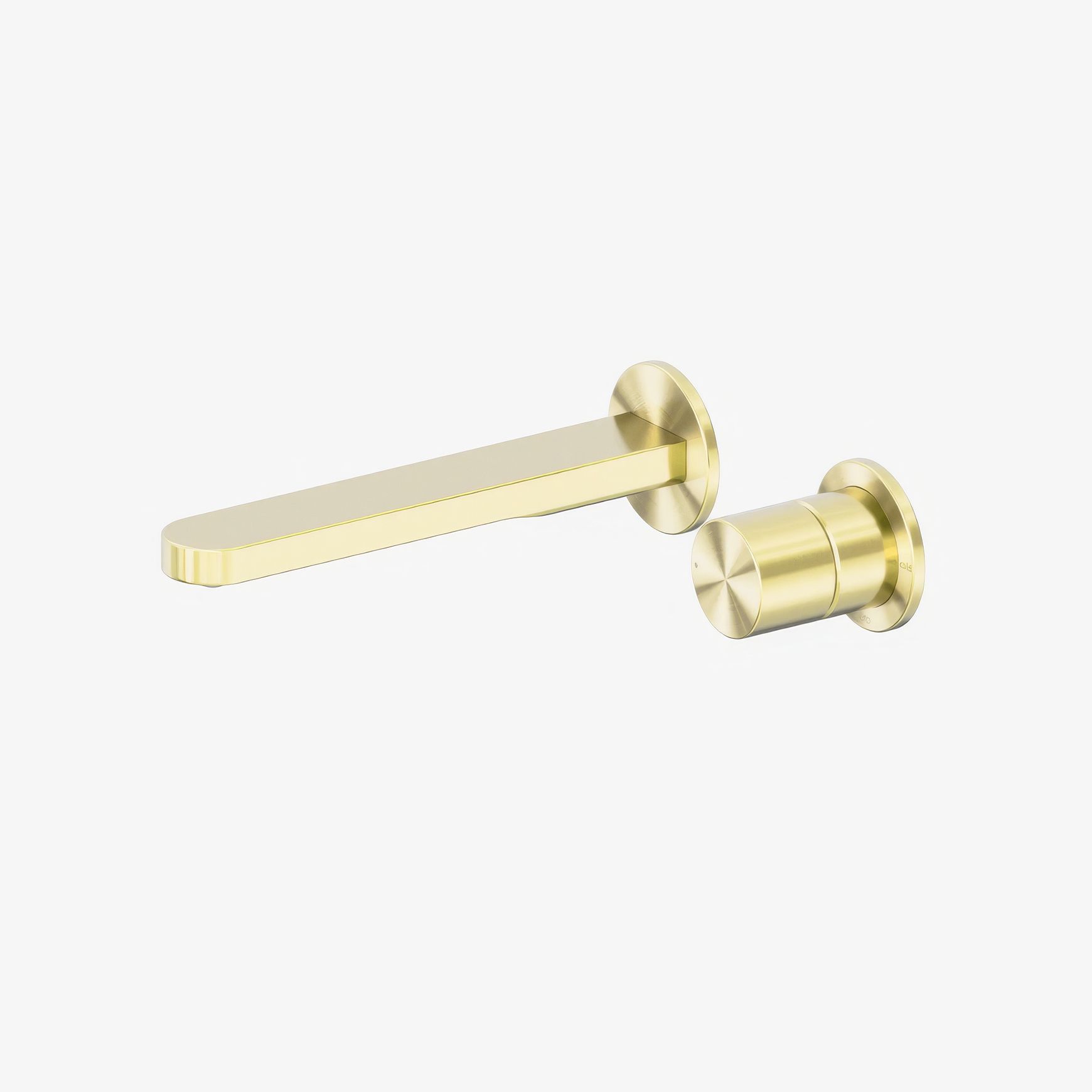 Pure SS316L Progressive Wall Basin/Bath Mixer Separate Back Plate Brushed Gold