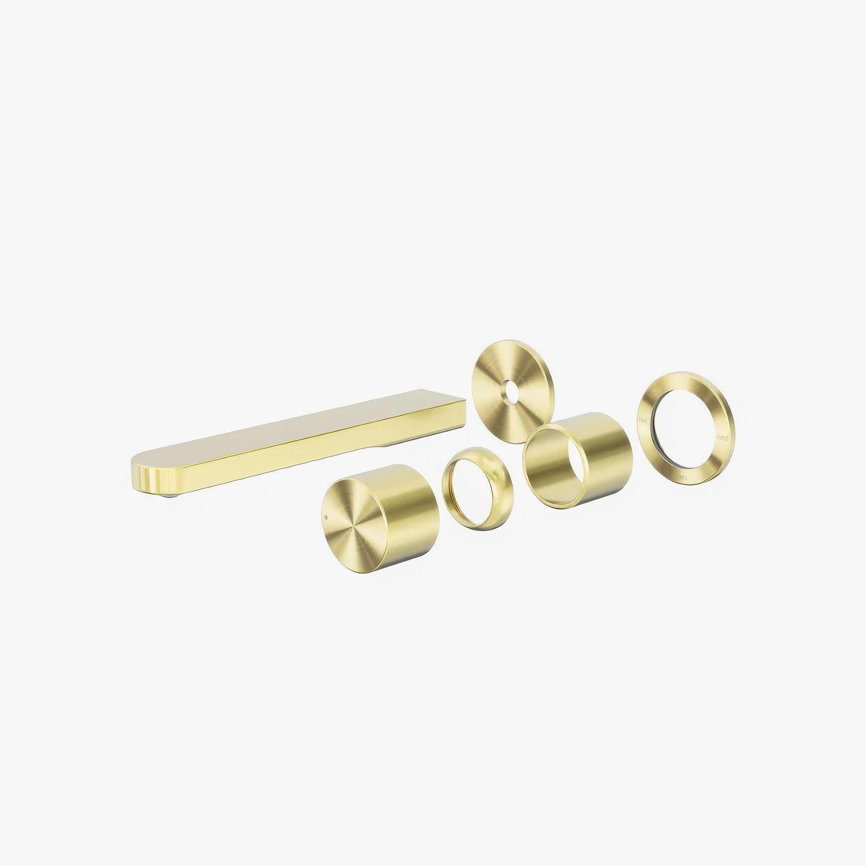 Pure SS316L Progressive Wall Basin/Bath Mixer Trim Kit Only Brushed Gold