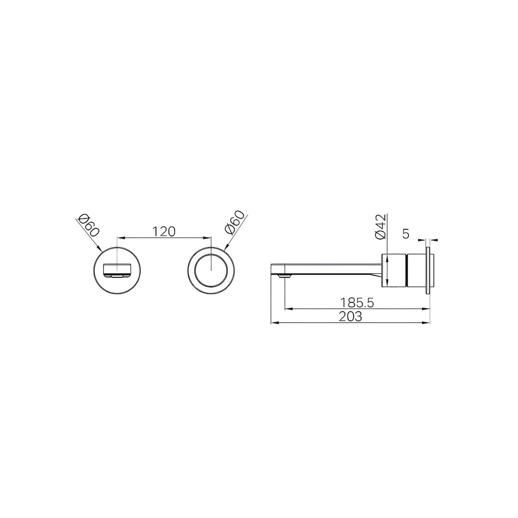 Pure SS316L Progressive Wall Basin/Bath Mixer Trim Kit Only Brushed Gold