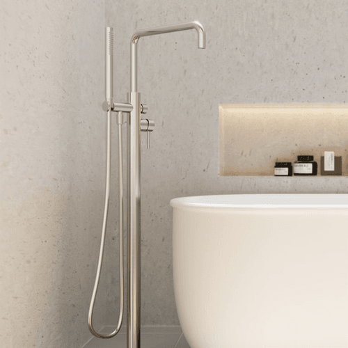Zen SS316L Freestanding Bath Mixer | Brushed Nickel