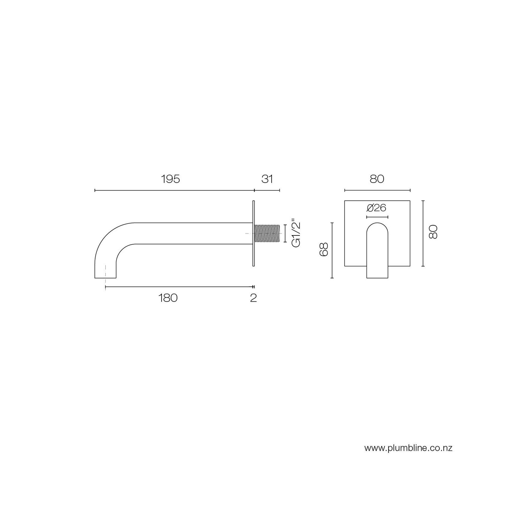 Minimo Wall Mount Bath Spout