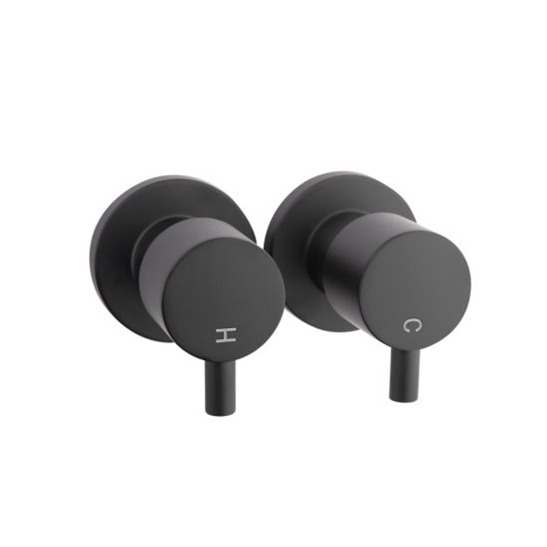 Round Shower Wall Taps Matte Black