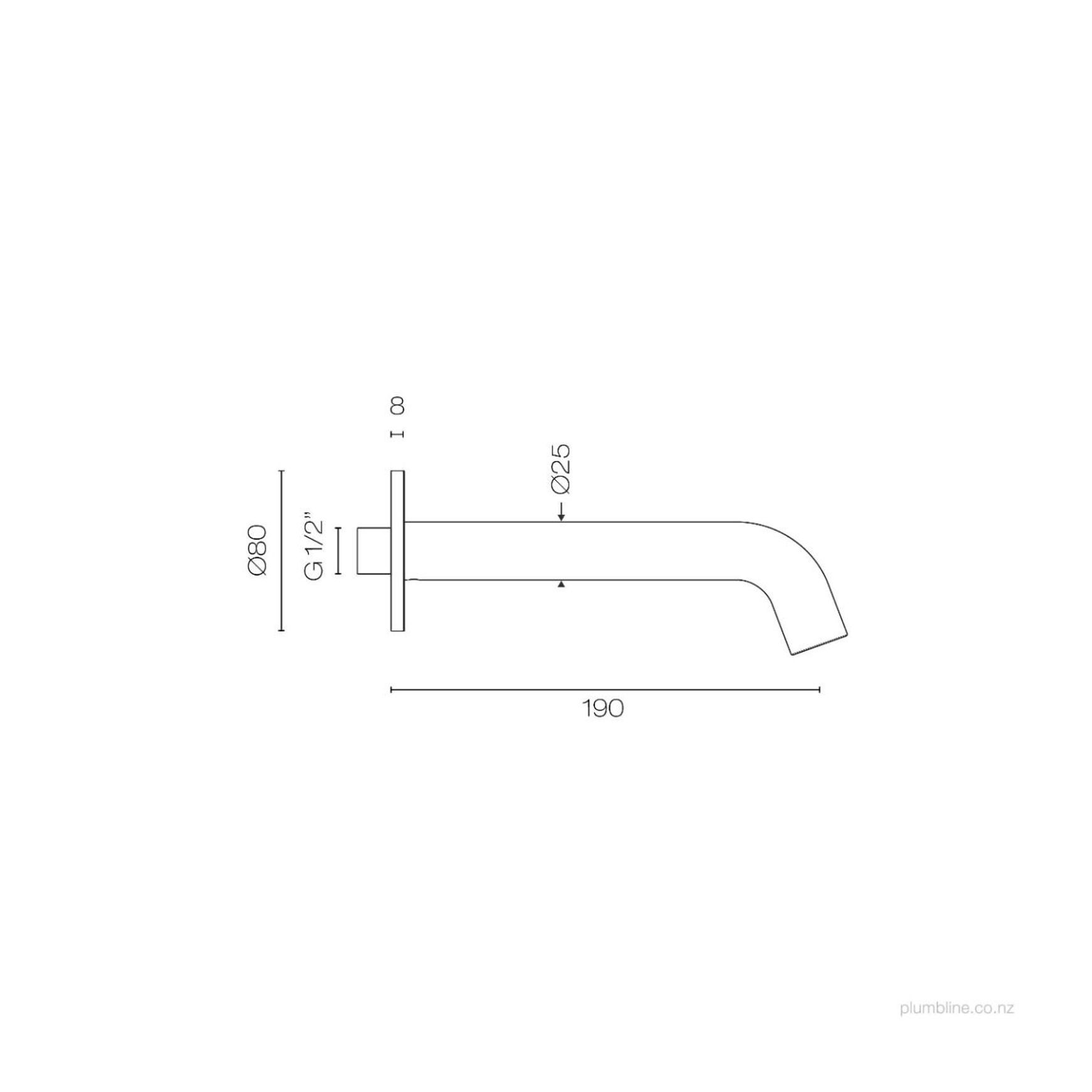Tube Wall Mount Bath Spout