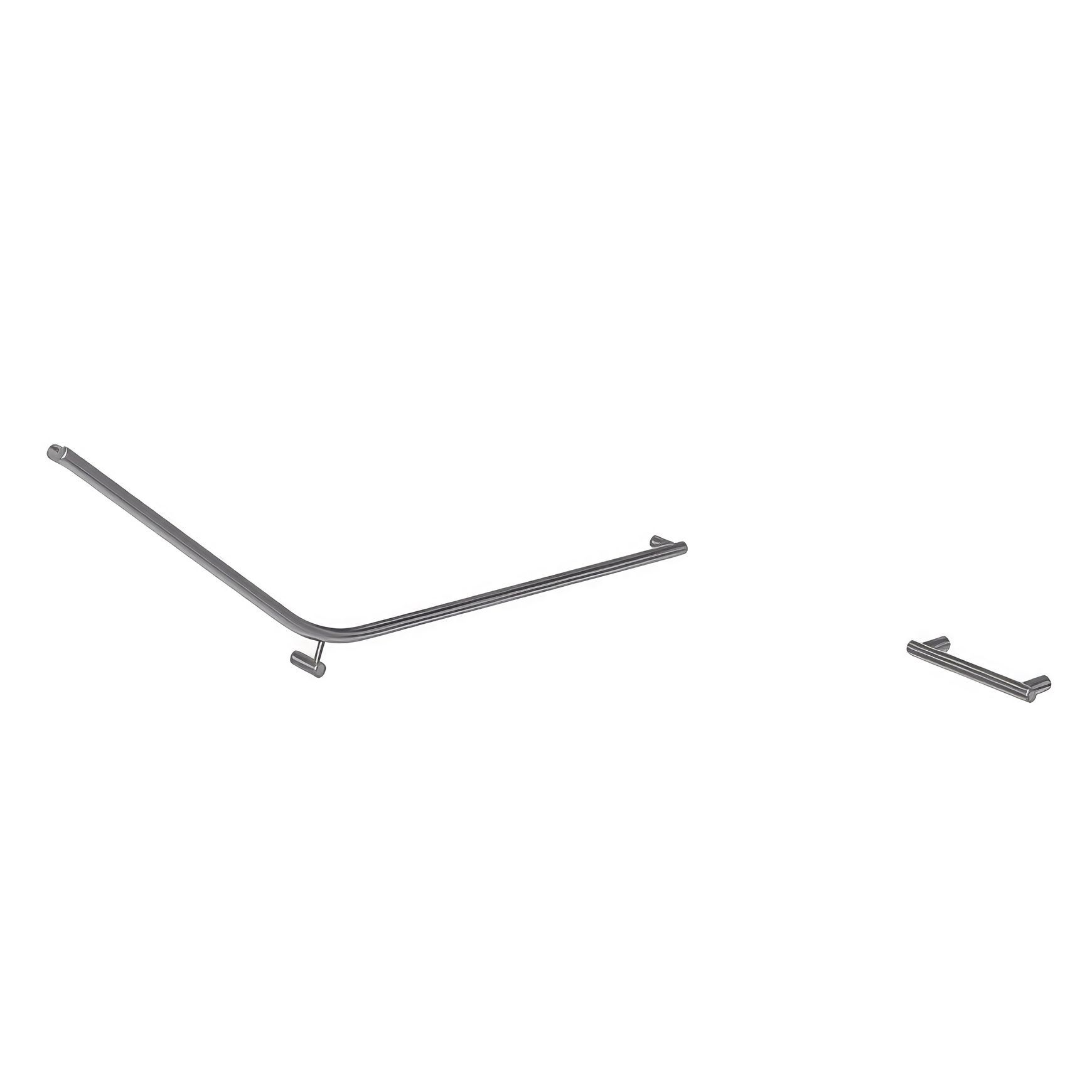Aliro Accessible 140° Grab Rail Set - Brushed Gunmetal