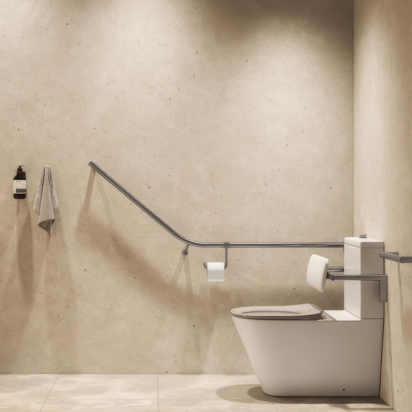 Aliro Accessible 140° Grab Rail Set - Brushed Gunmetal