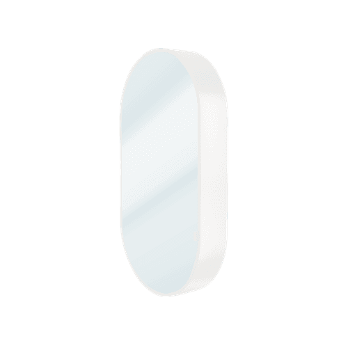 Kzoao 500mm Oval Mirror Cabinet Satin White