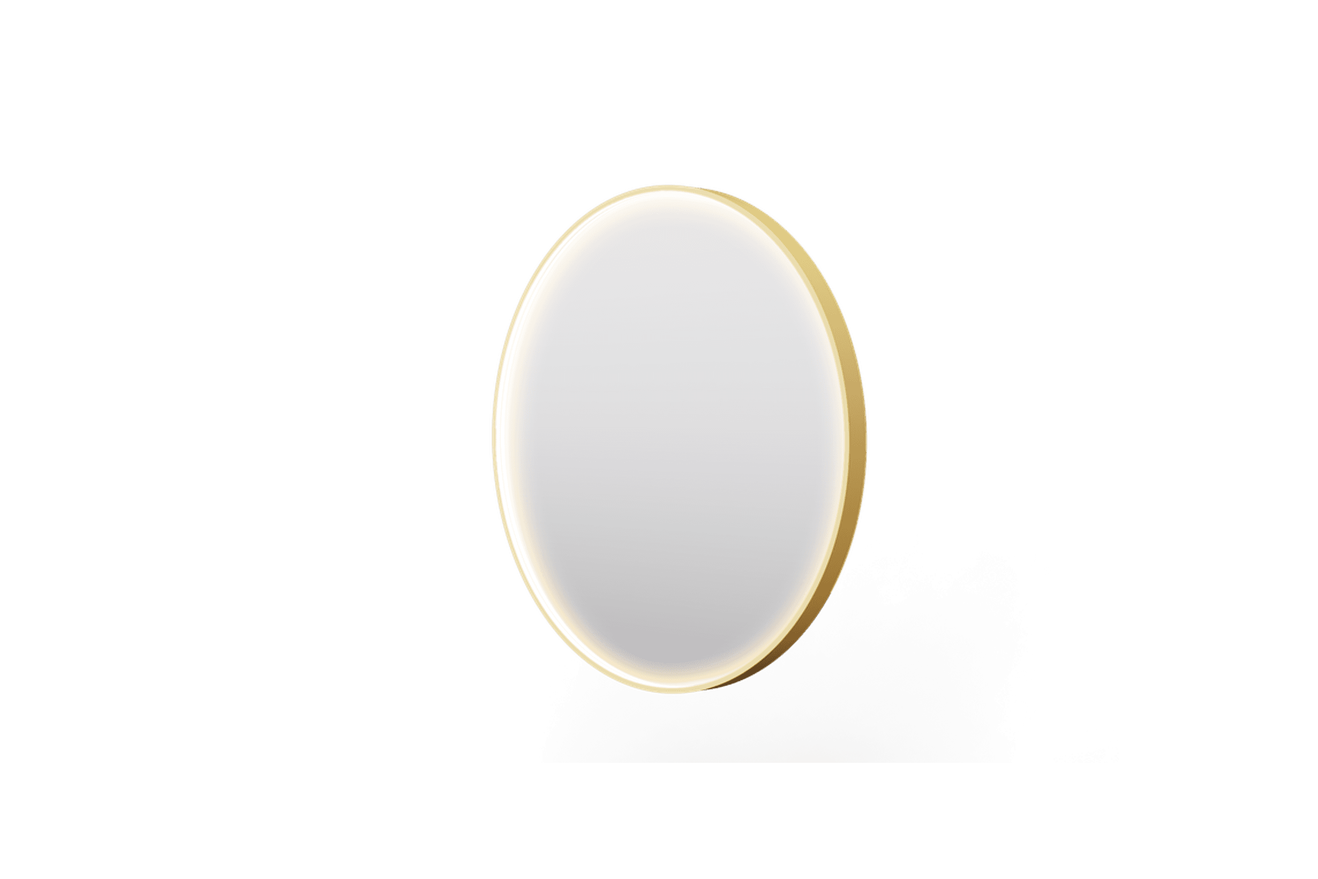 Eclipse Circle Gold LED Framed Mirror with Demister