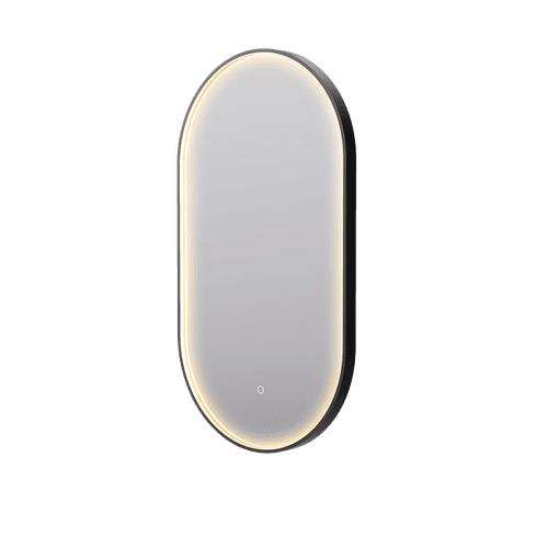 Eclipse Obround Black LED Framed Mirror with Demister