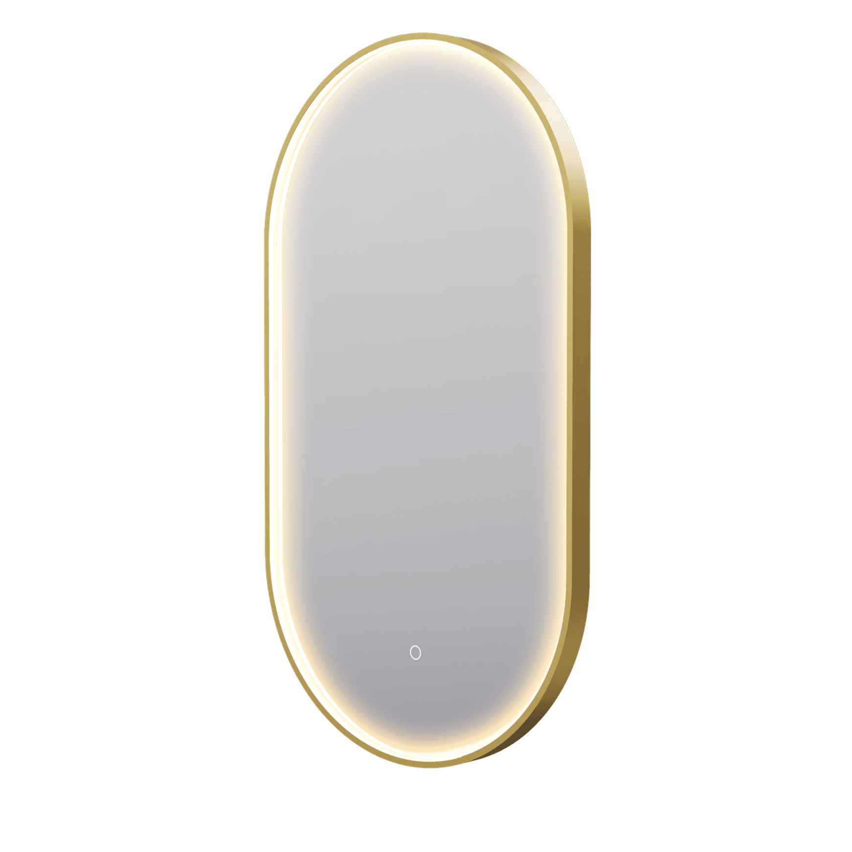 Eclipse Obround Gold LED Framed Mirror with Demister