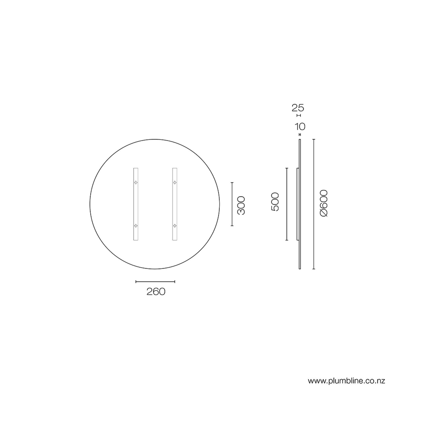 Frame 600 Round Mirror Black