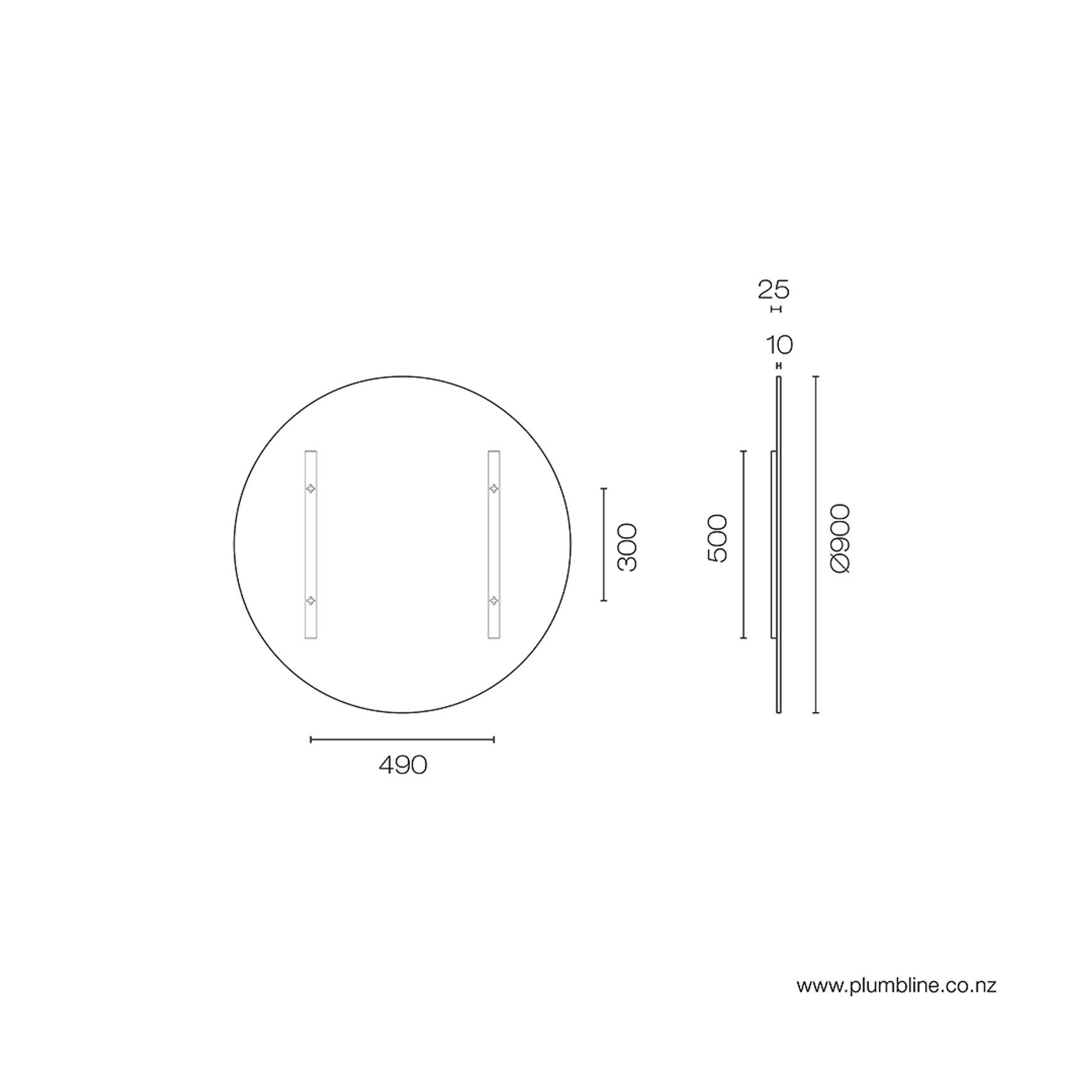 Frame 600 Round Mirror Black