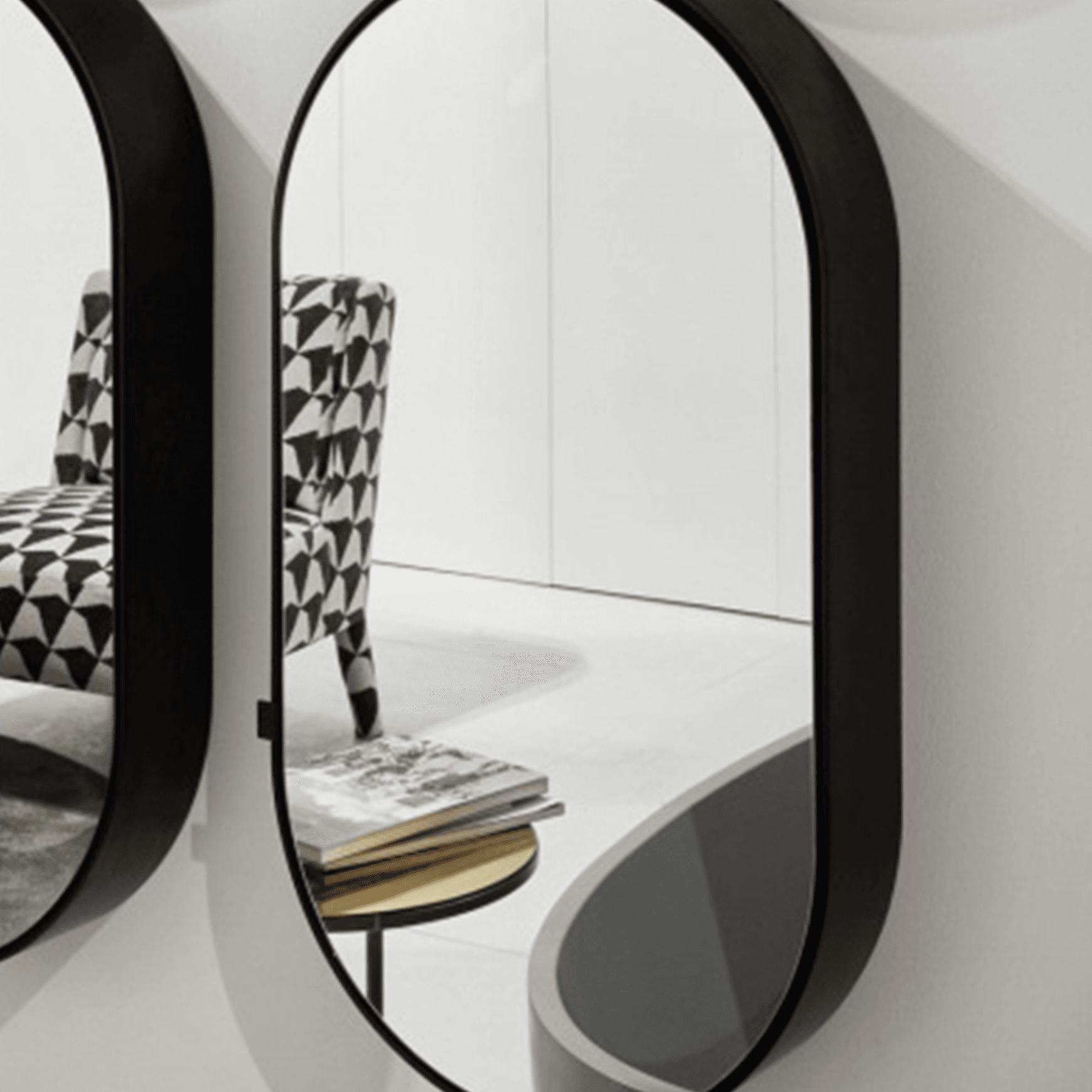 Catino Oval Mirror Cabinet by Cielo